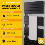 London No. 5 - RAL 9005 - HEATSUPPLY 