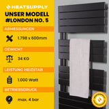 London No. 5 - RAL 9005 - HEATSUPPLY 