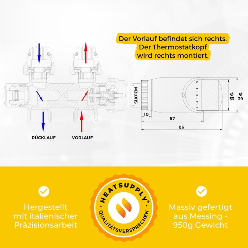 Anschlussarmatur - Eck - HEATSUPPLY